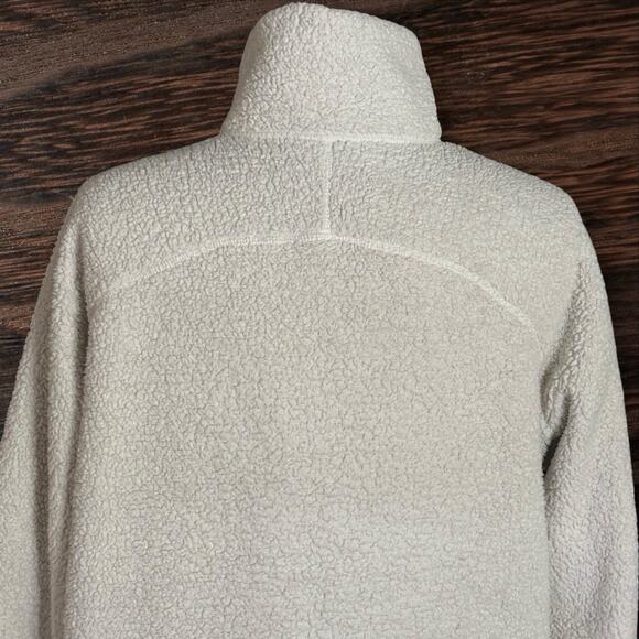Athleta Tugga Sherpa Fleece Zip-Up Jacket Size M Tall Winter White Zip Pockets - Picture 8 of 12